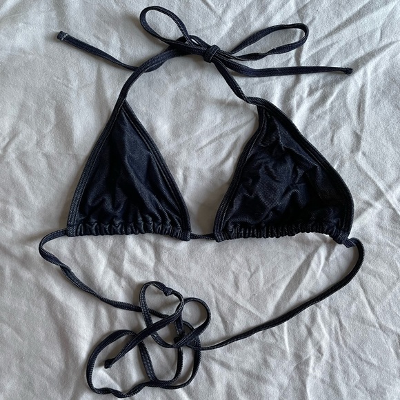 Vintage American Apparel denim string bikini top - Picture 1 of 4